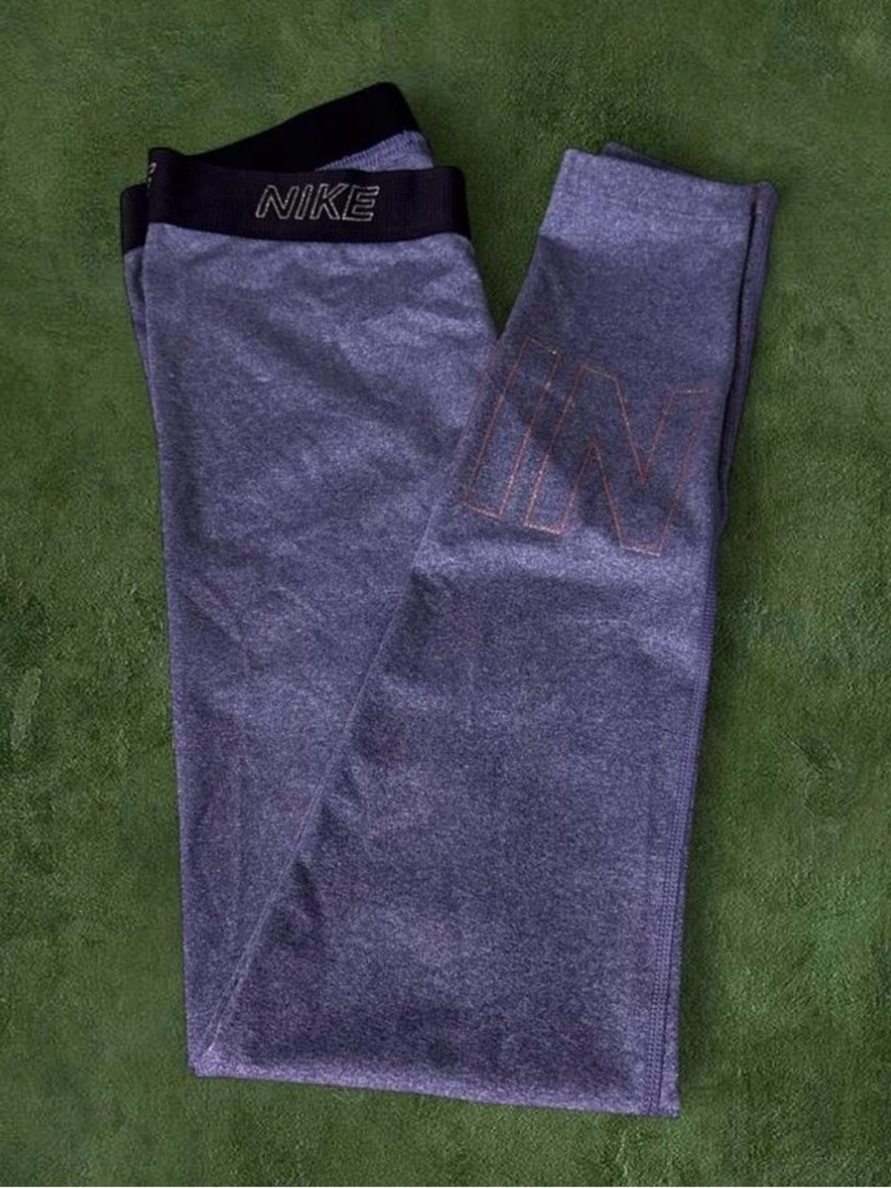 Nike Gray Leggings with Black Branded Waistband
